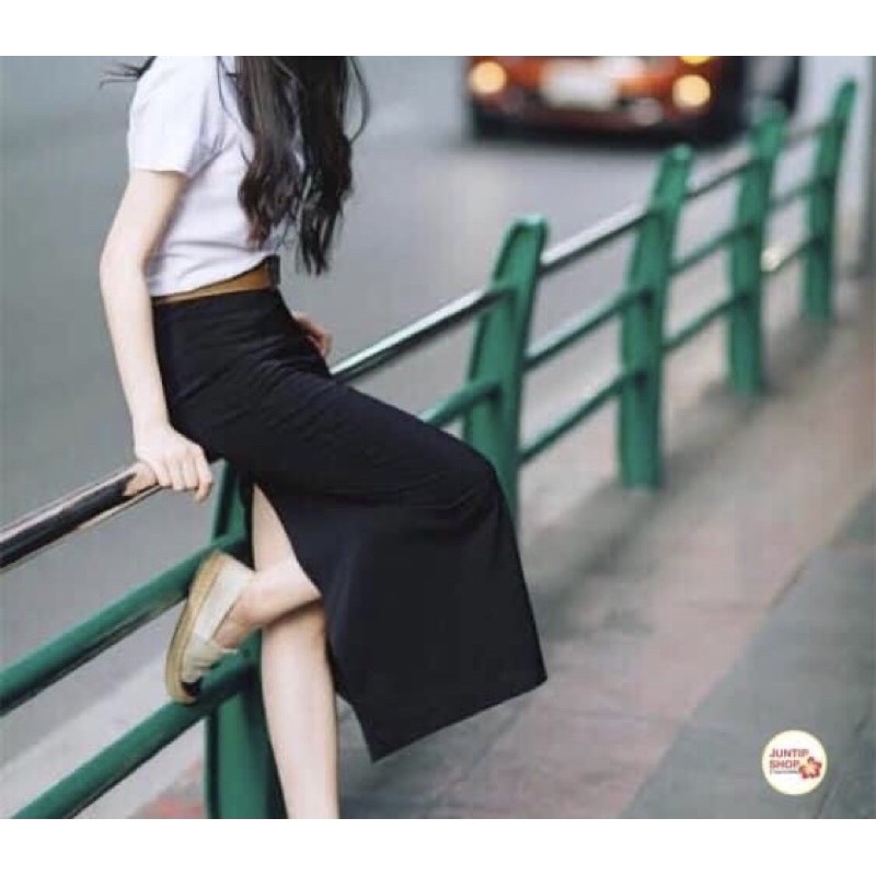 กระโปรงยาว36”นิ้วผ่าหลังทรงสวยผ้านาโน