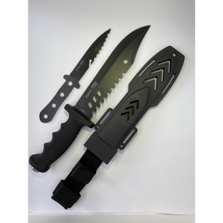 มีดแคมป์ปิ้ง ป้องกันตัวเอง มีดชุด เล็ก+ใหญ่พร้อมปลอกใส่ KNIFE ความยาว 14 นิ้ว สินค้าส่งทุกวัน