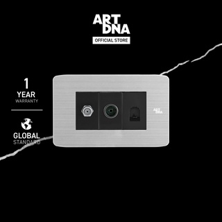 ARTDNA รุ่น A89 Satellite+TV+Telephone Socket สีสแตนเลส+สีเทา ขนาด 2x4 design switch สวิตซ์ไฟโมเดิร์น