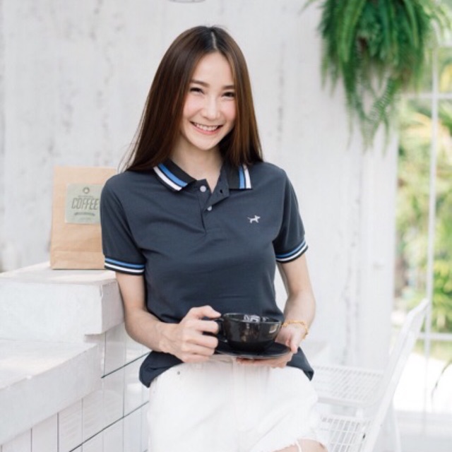 เสื้อโปโล สีเทาดิน ปก double รุ่นใหม่ปกเรียบ ราคาถูก Shopee Lazada