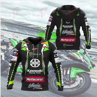 KAWASAKI เสื้อกันหนาวมีฮู้ดแบบแห้งเร็วสําหรับผู้ชาย