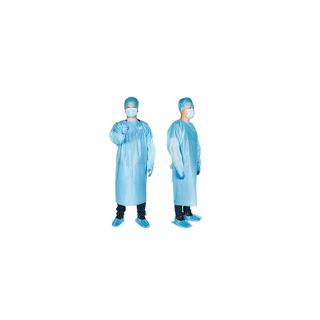 ชุดกาวน์ Isolation Gown (CPE) ป้องกันสารคัดหลั่ง น้ำลาย - เสื้อกาวน์กันน้ำ - น้ำหนักเบาใช้แล้วทิ้ง