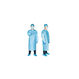 ชุดกาวน์ Isolation Gown (CPE) ป้องกันสารคัดหลั่ง น้ำลาย - เสื้อกาวน์กันน้ำ - น้ำหนักเบาใช้แล้วทิ้ง