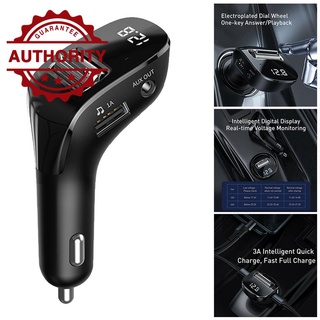 Baseus Bluetooth 5.0 FM Transmitter Aux USB Car Charger Player Handsfree MP3 M2A3