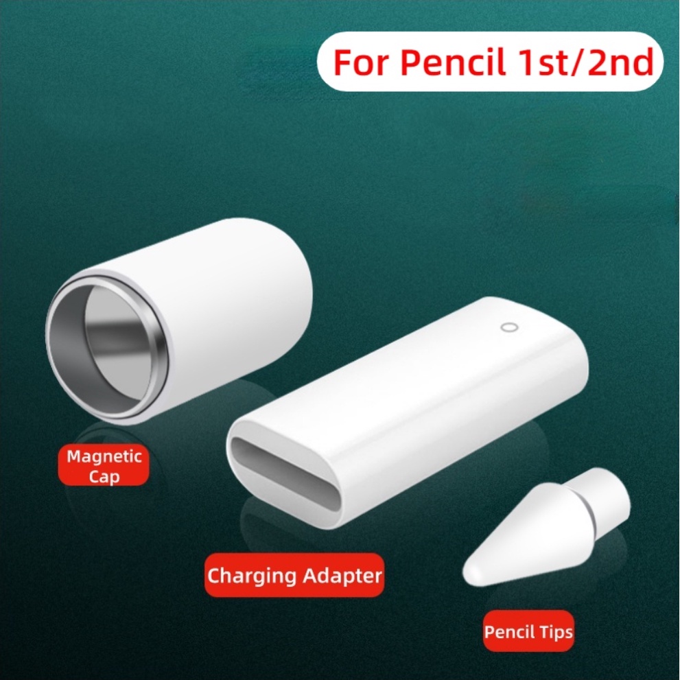 [พร้อมส่ง] อะแดปเตอร์ชาร์จปากกาสไตลัส แม่เหล็ก แบบเปลี่ยน สําหรับ Apple Pencil Gen 1 &amp; Gen 2 Mini