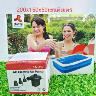 JILONG สระน้ำ 200x150x50สระว่ายน้ำ สระน้ำเป่าลม 200x150x50 เซนติเมตร มีแแบสระนำ้+ สูปไฟฟ้า