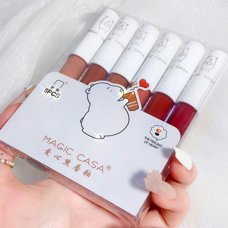 pink-girl: ลิปสติก เนื้อแมท กันน้ํา ติดทนนาน 5 ชิ้น / ชุด.upbest-MAGIC