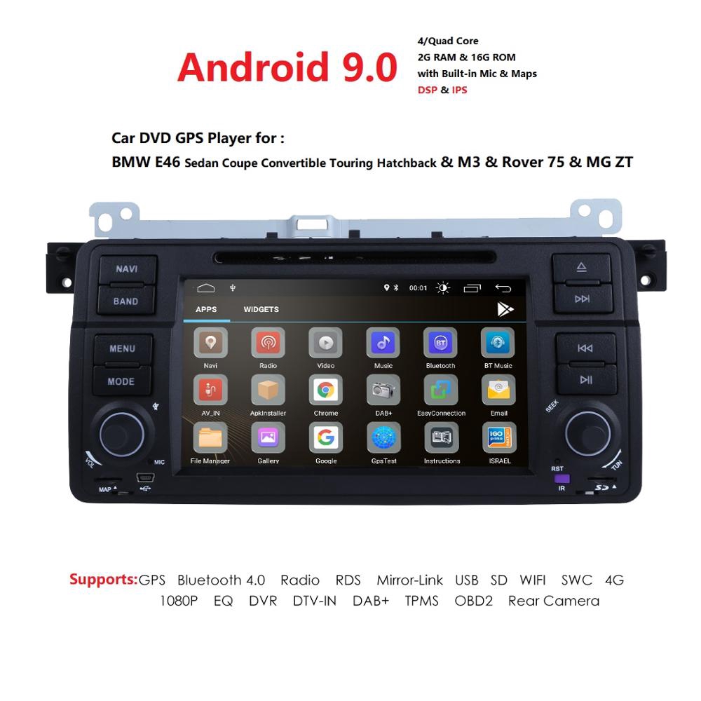 Android 10 . 0 Quad Core Hd 1024x600 Screen 2 Din เครื่องเล่นดีวีดี Gps วิทยุสเตอริโอ Bmw E46 M 3 Wifi 4 G