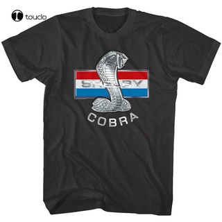 tshirtเสื้อยืดคอกลมฤดูร้อนเสื้อยืด พิมพ์ลาย Shelby Cobra Chrome Snake Stripes สไตล์อเมริกัน สําหรับผู้ชาย XS S M L XL XX