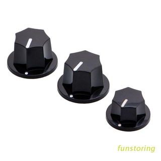 FUN 1 Set 3 Plastic Knobs Preamp Control For Jazz Bass JB Effect Black 2 Big 1 Small