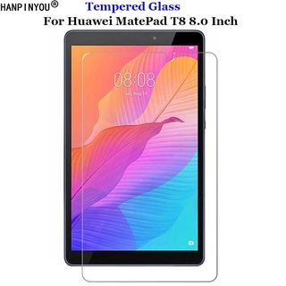 สําหรับ Huawei MatePad T8 8.0 นิ้ว กระจกนิรภัยใส 9H 2.5D บางเฉียบ แท็บเล็ต ป้องกันหน้าจอด้านหน้า ป้องกันการระเบิด ฟิล์มป้องกันแกร่งยาม