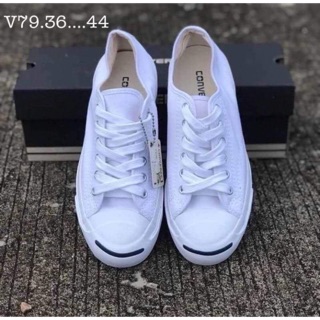 Converse Jack Purcell  งานอินโด พื้นขาว ไม่ปัก