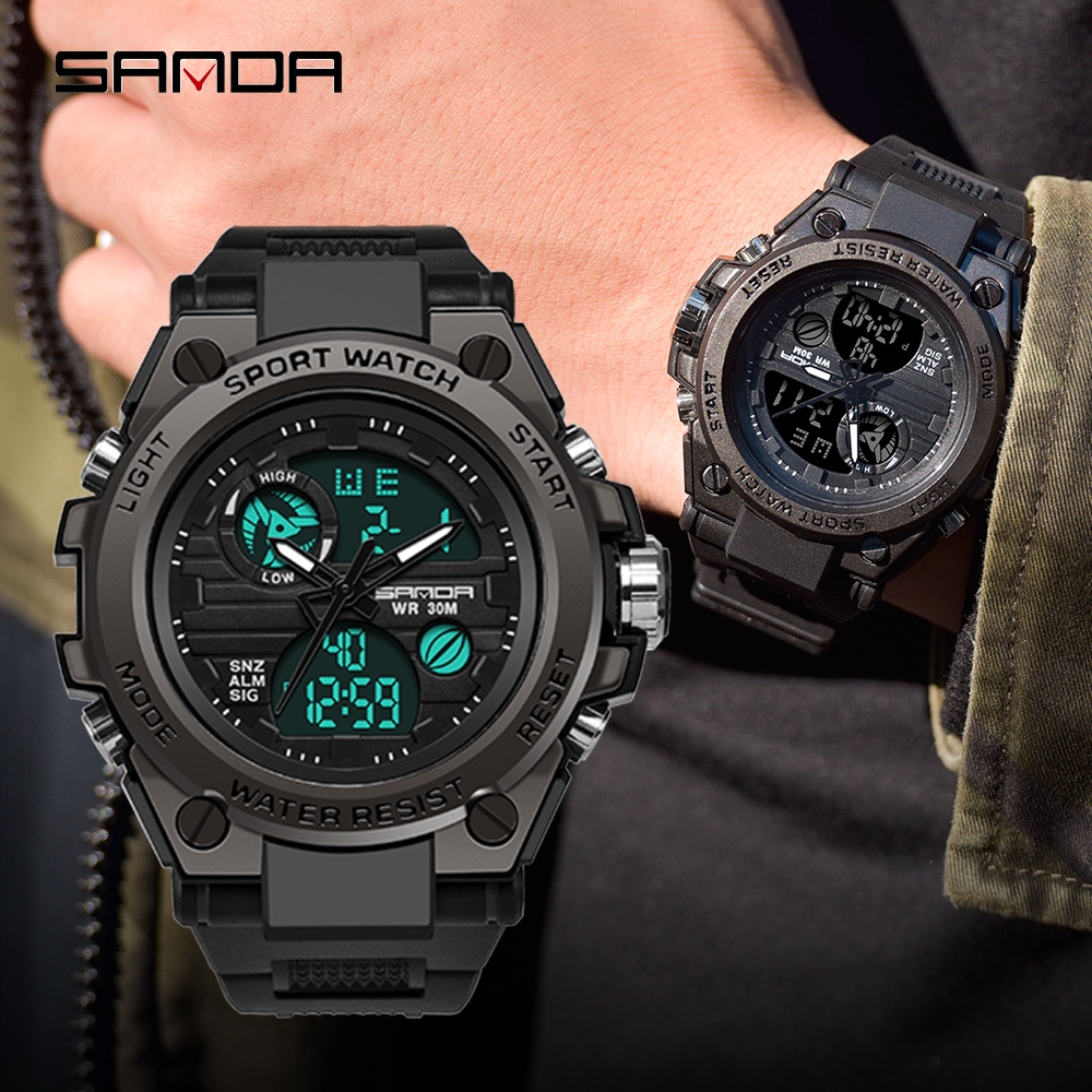 SANDA 739 ทหาร Men's WatchesTop แบรนด์หรูกันน้ำกีฬานาฬิกาข้อมือแฟชั่นนาฬิกาควอตซ์ชาย Clock