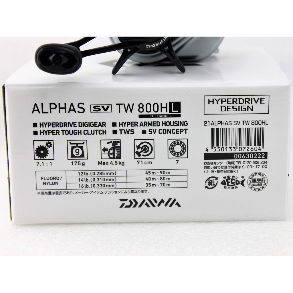 2021 Daiwa Alphas SV TW 800 รอกตกปลา รอกหยดน้ำ ไม่ฟู่ ตีไกล รอก  รอกตีเหยื่อปลอม ตีเหยื่อปลอม