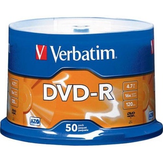 แผ่นดีวีดี DVD-R Verbatim ความจุ 4.7GB/120 min แพ็ค 50 แผ่น