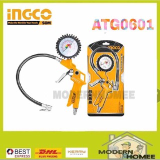 INGCO ปืนลมดิจิตอล ที่เติมลมยาง สายอ่อน พร้อมเกจวัด รุ่น ATG0601 ( Air Tire Inating Gun ) - เกจวัดลม ที่เติมลม ปืนลม