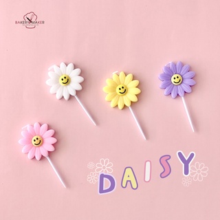 เทียนเดซี่ คละสีพาสเทล 4 เล่ม Pastel Daisy candles korea style สไตล์เกาหลี