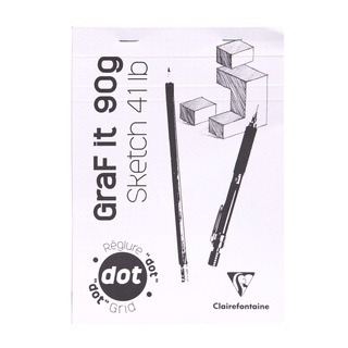 Clairefontaine สมุดวาดเขียน GRAFiT แบบมีจุด 90 แกรม ขนาด A5 หน้าปกคละสี GRAFiT glued pad A5 80sh 90g Dot grid 96651C