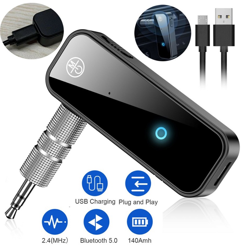 2 in 1 Wireless Bluetooth 5.0 Receiver Transmitter Adapter 3.5mm Jack For Car Music Audio Aux A2dp H
