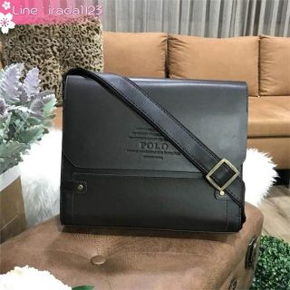 POLO LEATHER MESSENGER BAG ของแท้ ราคาถูก