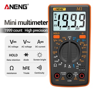 Aneng M1 เครื่องทดสอบมัลติมิเตอร์ดิจิตอลมัลติมิเตอร์ Dmm 400A 10A