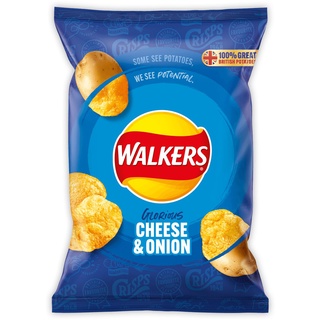 (แพ็ค3)Cheese &amp; Onion Crisps Walkers 32.5 g/ชีส &amp; หัวหอมทอด วอล์กเกอร์ 32.5 ก