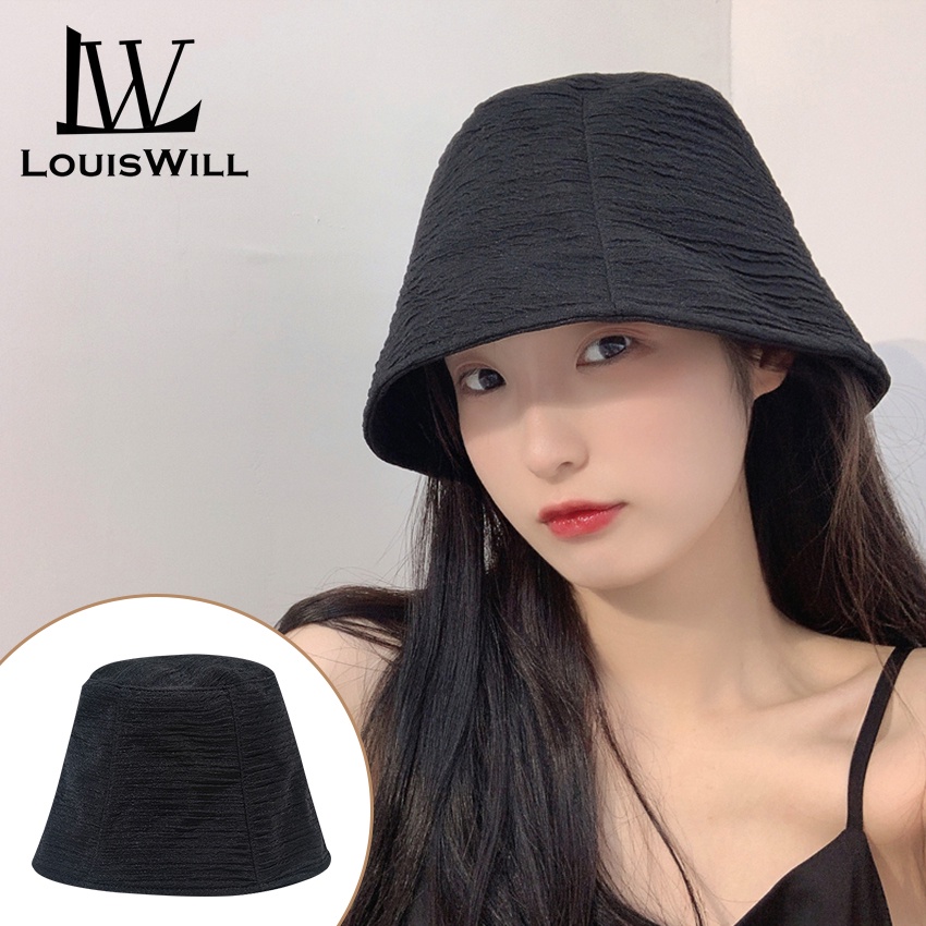 Louiswill หมวกบักเก็ต ผ้าชีฟอง จับจีบ ลายทาง สไตล์ญี่ปุ่น เข้ากับทุกการแต่งกาย แฟชั่นฤดูใบไม้ผลิ ฤดูร้อน สําหรับผู้หญิง