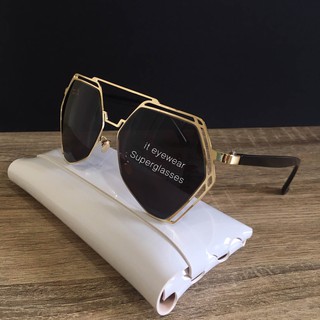 Eyewear_by.tm แว่นกันแดด ทรง ใหม่ สุดเทห์ รุ่น Super Loversสี ดำ น้ำตาล ปรอทเงิน โรสโกลด์