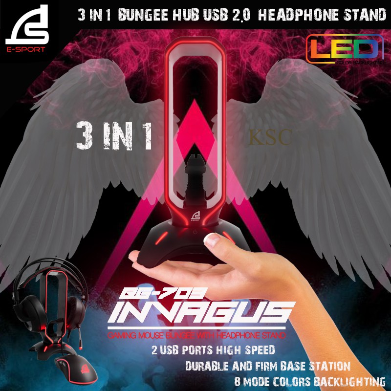 พร้อมส่ง ขาตั้งหูฟัง SIGNO E-Sport Gaming 3 in 1 Mouse Bungee รุ่น INVAGUS BG-703