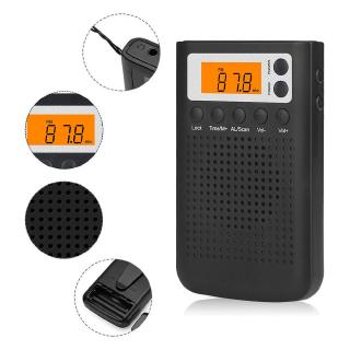 sander♥♡Mini Radio Portable Stereo Pocket Radio Speaker with Built-in Speaker Headphone Jack AM FM Alarm Clock Radio