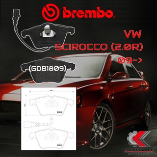 ผ้าเบรคหน้า BREMBO VW SCIROCCO (2.0R) ปี 09-&gt; (P85129B/X)