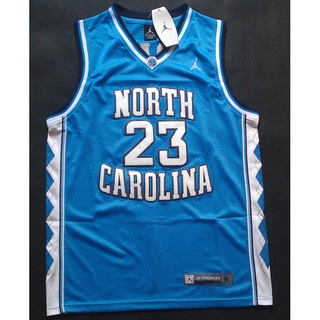 ใหม่ North Carolina State University รองเท้า สําหรับผู้ชาย #เสื้อกีฬาบาสเก็ตบอล ปักลาย Michael 23 สีฟ้า สไตล์เรโทร