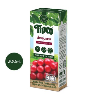 TIPCO น้ำองุ่นแดง Red Grape juice 100% ขนาด 200 มล.