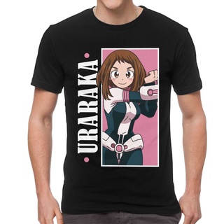 เสื้อยืดแขนสั้น ผ้าฝ้าย พิมพ์ลายการ์ตูนอนิเมะ Boku No Hero Academia Ochako Uraraka สไตล์ฮิปฮอป ของขวัญ สําหรับผู้ชาย