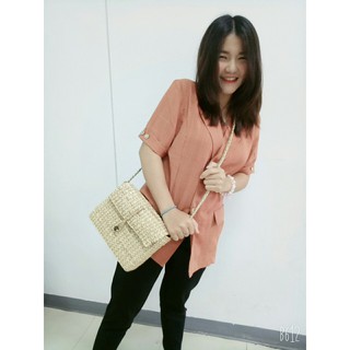 กระเป๋าสานสะพาย กระเป๋าผู้หญิง กระเป๋าสะพายข้างผู้หญิง by Konkok กรกก / Straw lady bag handmade by Thailand