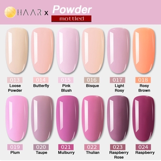 เซ็ต ยาทาเล็บ เจล 12 ขวด Gel Nail Polish Set HAAR x Mottled Powder Tone โทน แป้ง สี ชมพู จัดจำหน่ายโดย HAAR Distribut...