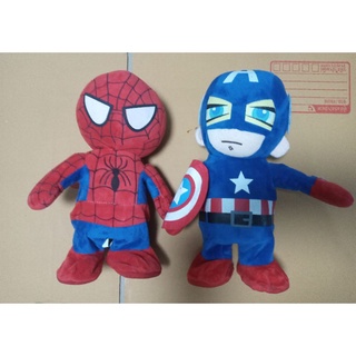 spiderman captain America doll ฮีโร่ สไปเดอร์แมน และกัปตันอเมริกา เดินได้ กดปุ่มมีเพลง