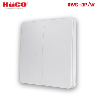 HACO สวิตช์ไฟไร้สาย 2 ช่อง สีขาว IP67 สวิตซ์อัจฉริยะ Move Switch IOT รุ่น HWS-2P/W