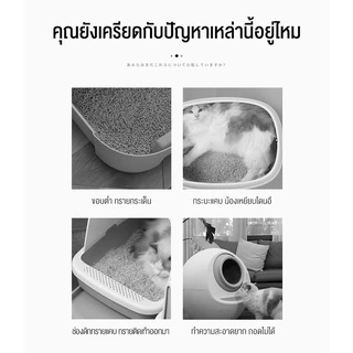 ห้องน้ำแมว ห้องน้ำแมวใหญ่ มีให้เลือกหลายขนาดเพื่อให้พอดีกับกรงสัตว์เลี้ยง กระบะทรายแมว รุ่นขอบสูงมีตะแกรงดักทราย
