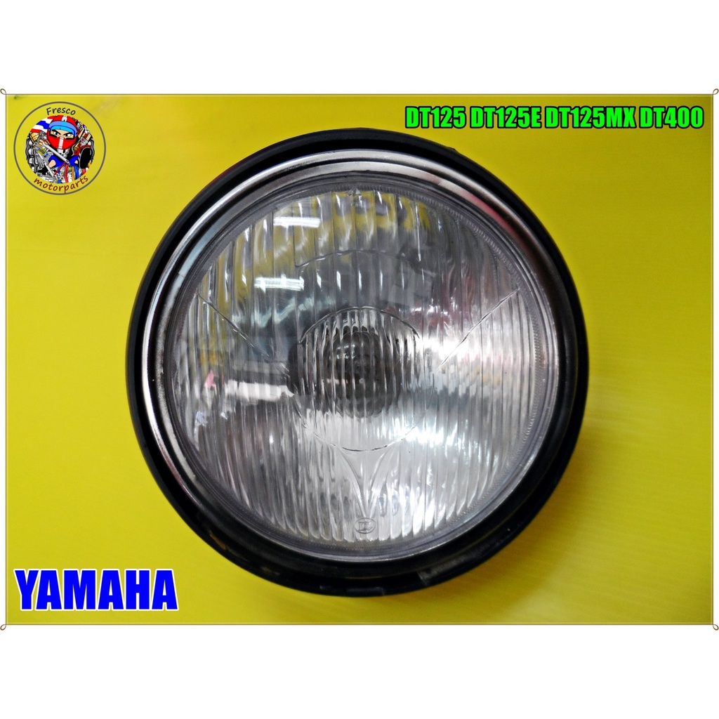 ชุดไฟหน้า โคมไฟหน้า  จานฉาย หลอดไฟ ขั้วหลอดไฟ กระโหลกไฟ (สีดำ) สำหรับ YAMAHA DT125 DT125E DT125MX DT