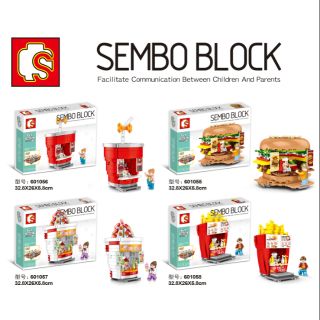 🚚🆓ส่งฟรีEMSไม่ต้องใช้โค้ด SEMBO 601055 - 601058 Street View Shop 4 ร้านอาหาร (เลโก้จีน ร้านค้า)