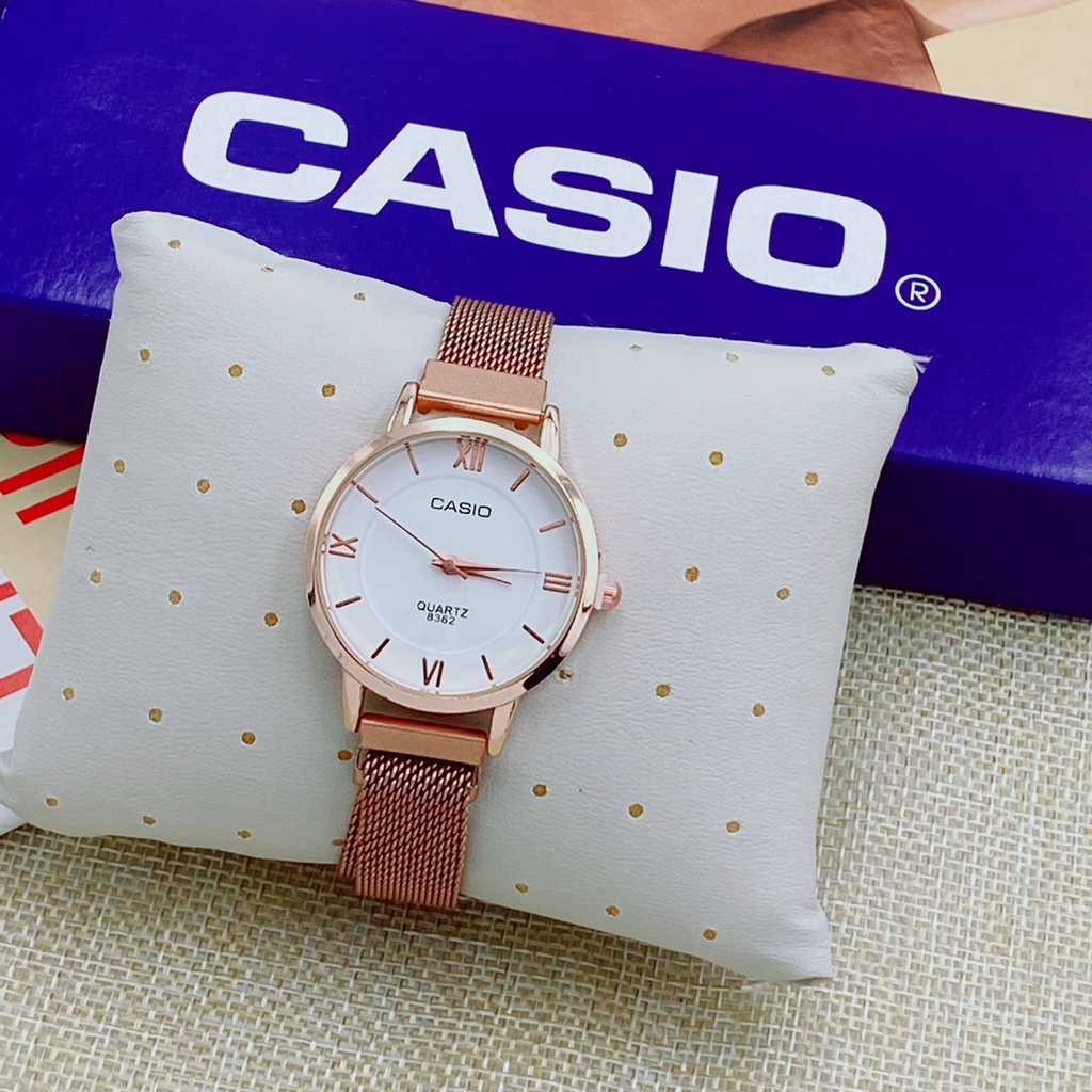 New!! นาฬิกาข้อมือคาสิโอ ผู้หญิงสวยมาก สายแม่เหล็กปรับได้ ขนาด 32 มม.