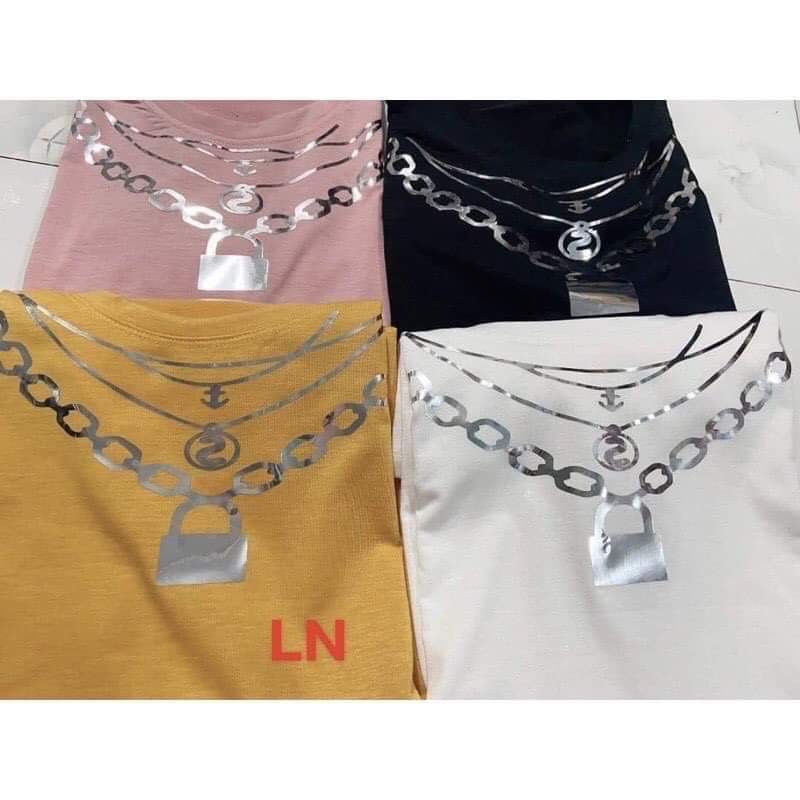 เสื ้ อยืดโซ ่ สร ้ อยคอเคลือบกระจก LNG0321