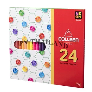 Colleen ดินสอสีไม้ คลอรีน 1 หัว 24 สี รุ่น775 สีธรรมดา+นีออน(สะท้อนแสง)