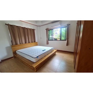 เตียงโมเดิร์นญี่ปุ่น สูงพิเศษ  พร้อมทำสีธรรมชาติสักทอง