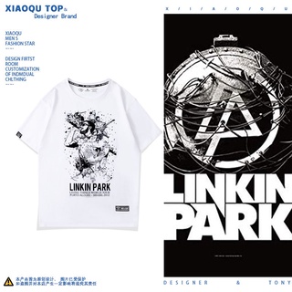 Linkin Park เสื้อยืดแขนสั้นผู้ชายและผู้หญิง Linkin Park เพลงร็อคยุโรปและอเมริกาผ้าฝ้ายหลวมครึ่งแขน