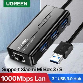 Ugreen USB Ethernet USB3.0 USB2.0 to RJ45 HUB for Xiaomi Mi Box 3/S Set-top Box Ethernet Adapter Network Card USB Lan