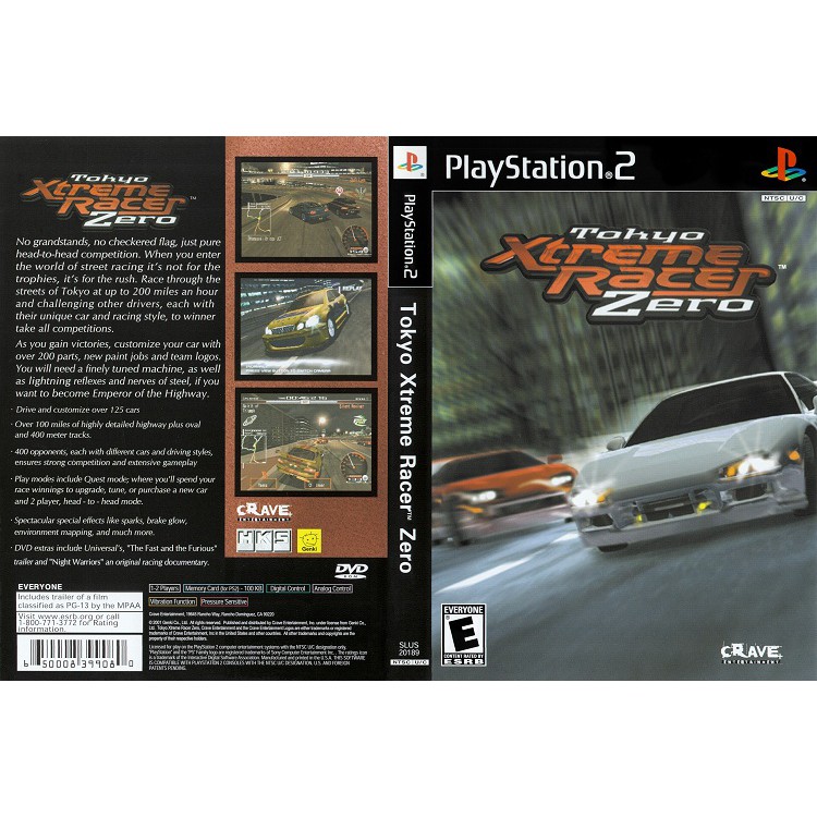 TOKYO XTREME RACER ZERO [PS2 US : DVD5 1 Disc]