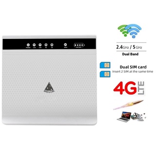 4G เราเตอร์ 2 ซิม Dual SIM &amp; 1200Mbps Dual-Band 2.4G+5Ghz, 4G Router High-Performance Wif Router