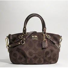 COACH 15935 MADISON DOTTED OP ART SOPHIA SATCHEL - Mahogani ของแท้ พร้อมส่ง